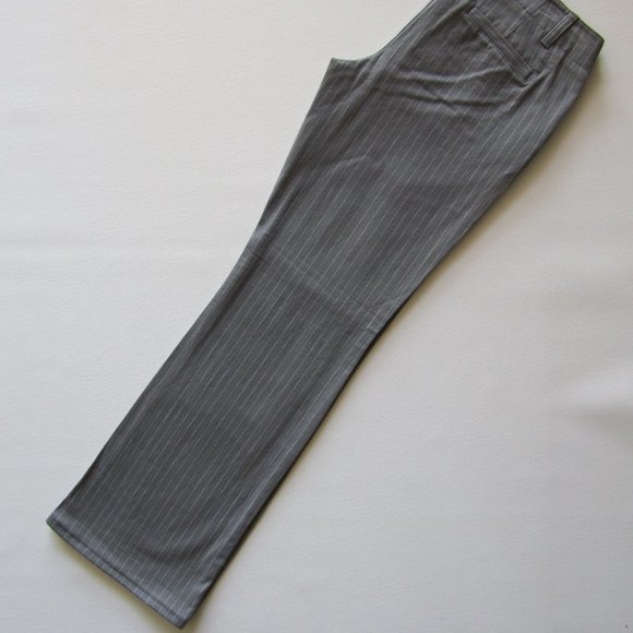 New Women’s Express Chino Lt Grey Striped Casual Jeans Bootcut Leg Pants Size 6 - Picture 6 of 11